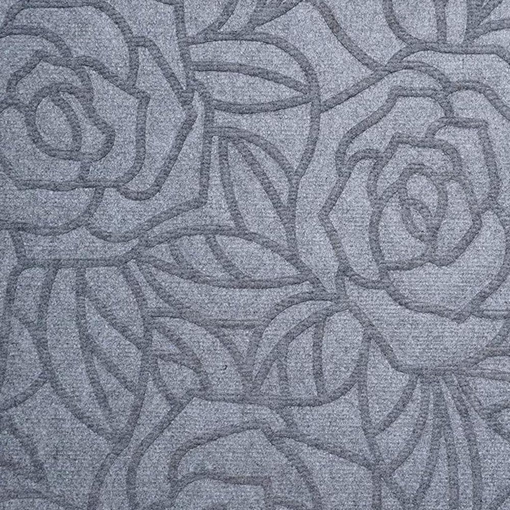 24" X 36" Gray Floral Outdoor Polypropylene Door Mat