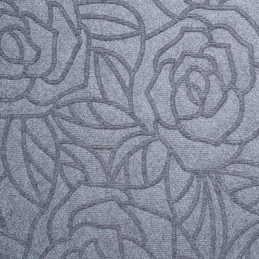 24" X 36" Gray Floral Outdoor Polypropylene Door Mat
