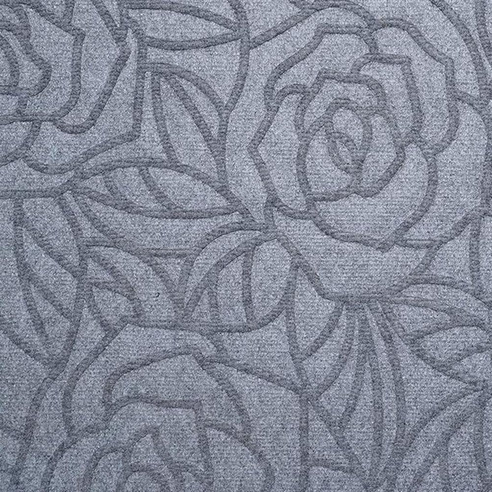 24" X 36" Gray Floral Outdoor Polypropylene Door Mat