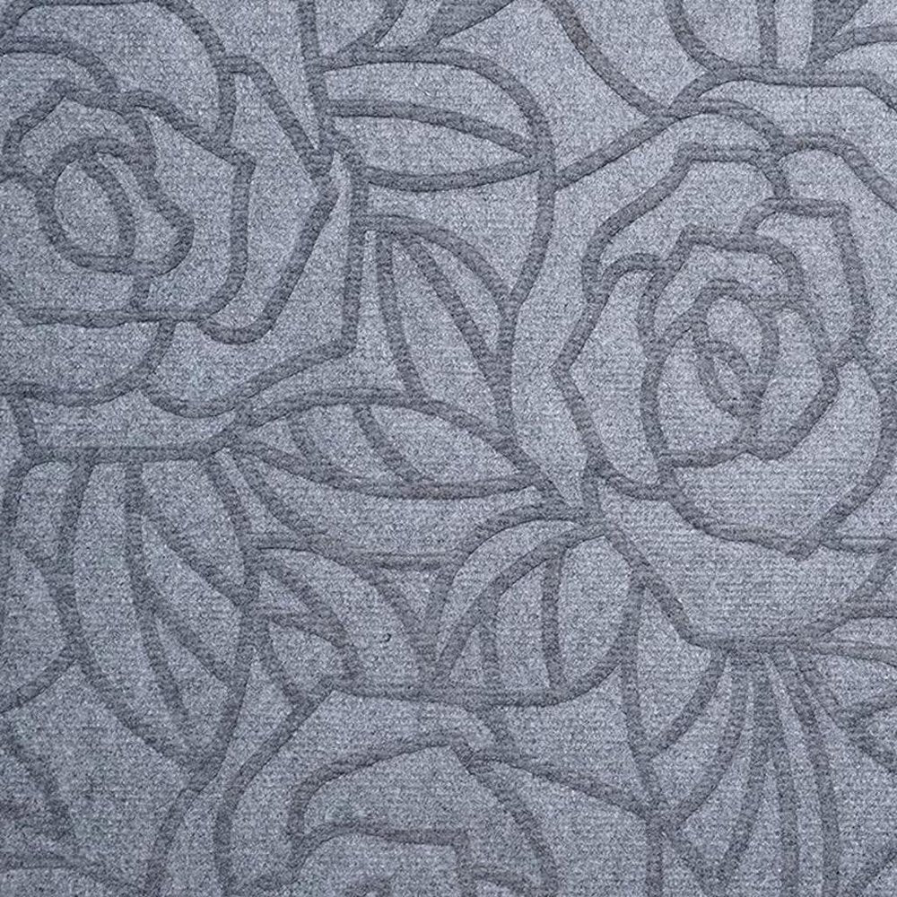 24" X 36" Gray Floral Outdoor Polypropylene Door Mat