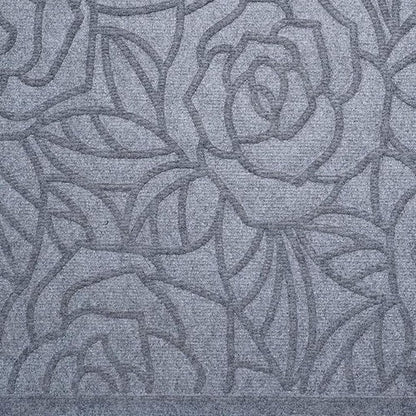 24" X 36" Gray Floral Outdoor Polypropylene Door Mat