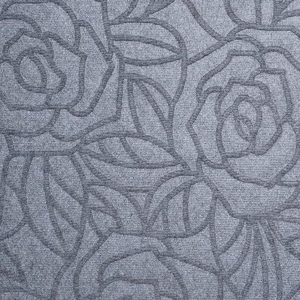 24" X 36" Gray Floral Outdoor Polypropylene Door Mat