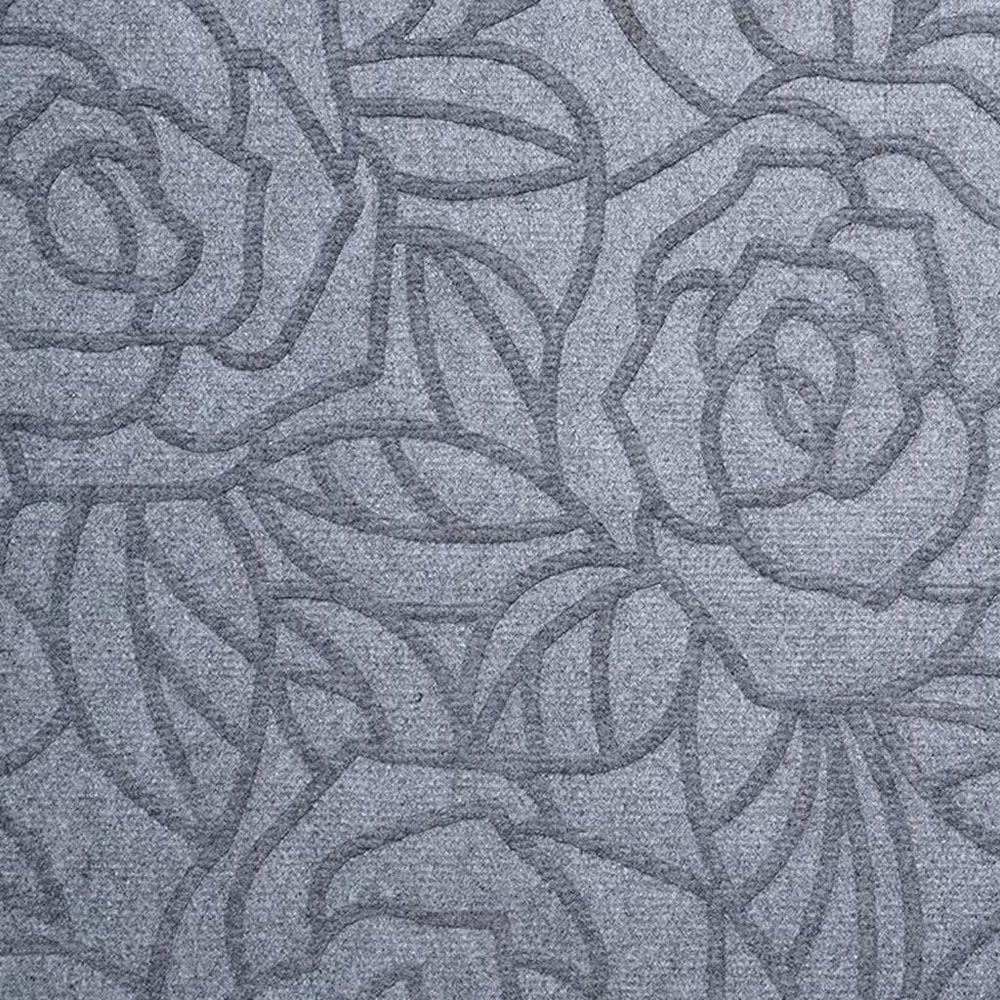 24" X 36" Gray Floral Outdoor Polypropylene Door Mat