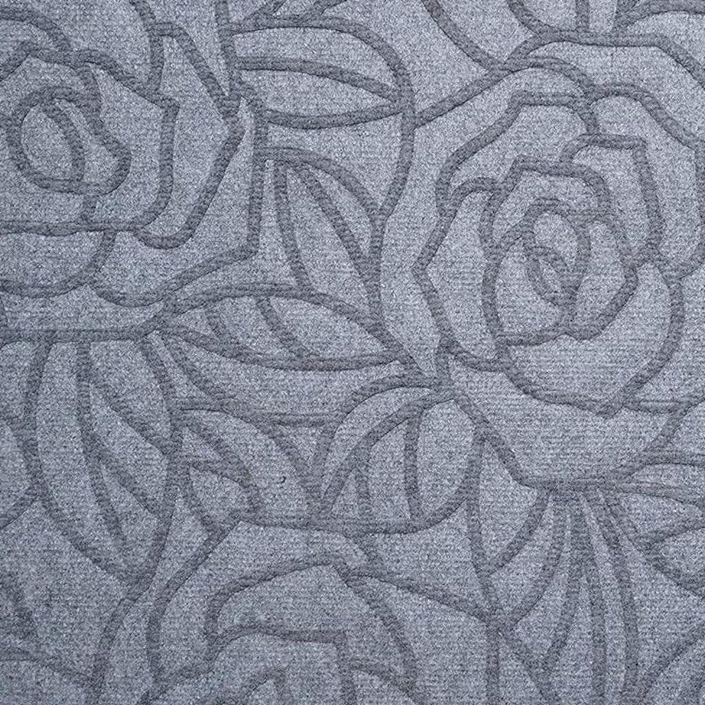 24" X 36" Gray Floral Outdoor Polypropylene Door Mat