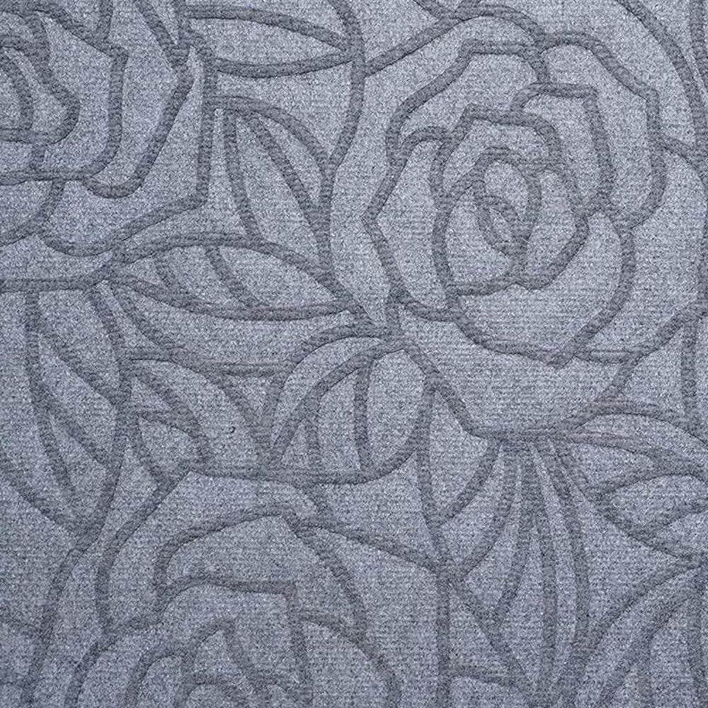 24" X 36" Gray Floral Outdoor Polypropylene Door Mat