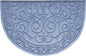 24" X 36" Gray Scrollwork Semi Circle Outdoor Polypropylene Door Mat