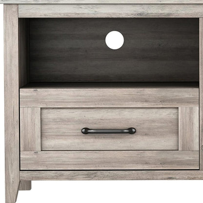 70" Gray Wood Enclosed and Open Storage TV Stand
