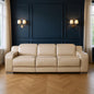 103" Light Gray Italian Leather Reclining USB Sofa