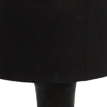 29" Distressed Black Solid Wood Urn Table Lamp With Black Drum Shade