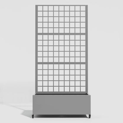 72" X 35" Gray Metal Rectangular Planter Box