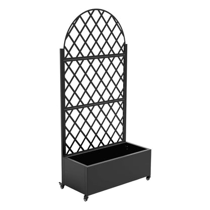72" X 35" Black Metal Rectangular Planter Box