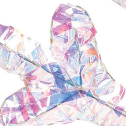 Set of Two White Blue And Pink Shatterproof Animated Hanging Figurine Ornaments