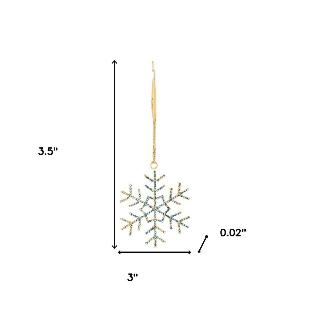 Set of Twelve Blue And Gold Iron Hanging Figurine Ornaments