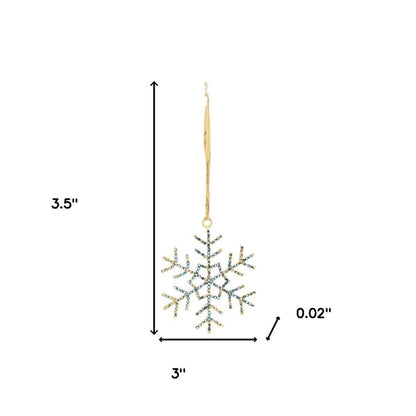 Set of Twelve Blue And Gold Iron Hanging Figurine Ornaments