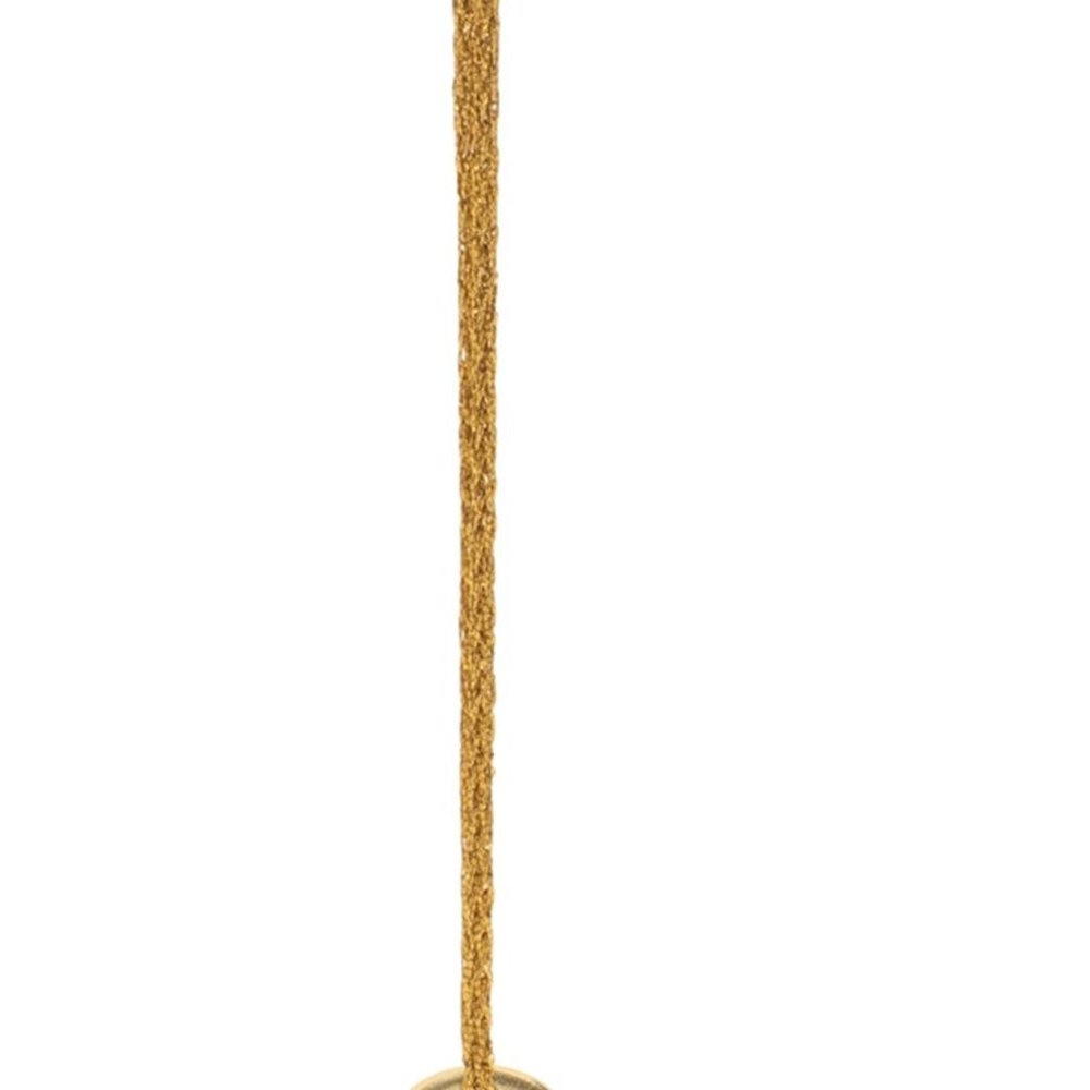 Set of Two Gold And Gray Shatterproof Metal Hanging Figurine Ornaments