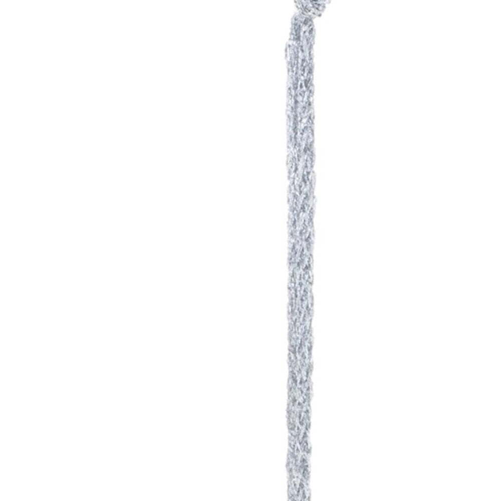 Set of Two Silver Shatterproof Metal Hanging Figurine Ornaments