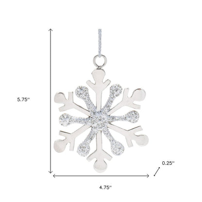 Set of Two Silver Shatterproof Metal Hanging Figurine Ornaments