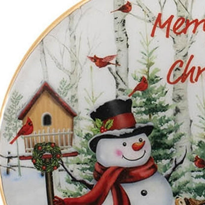 Set of Six White Brown And Red Shatterproof Iron Hanging Figurine Ornaments