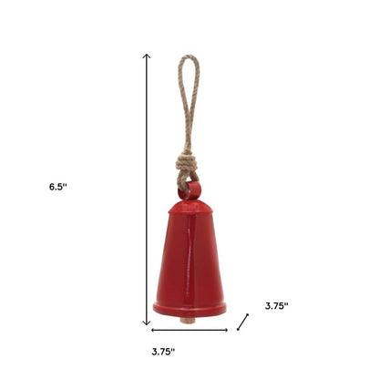 Set of Two Red And Beige Shatterproof Iron Hanging Figurine Ornaments