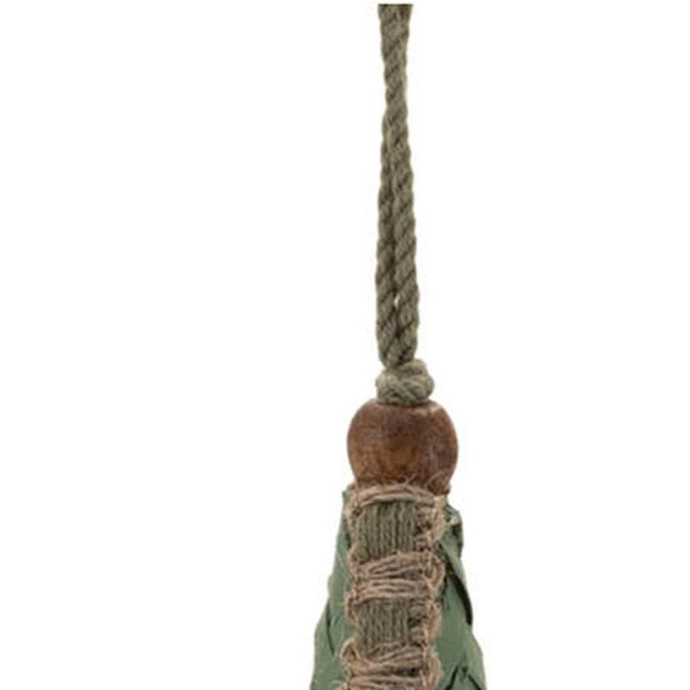 Set of Two Green And Beige Hanging Figurine Ornaments