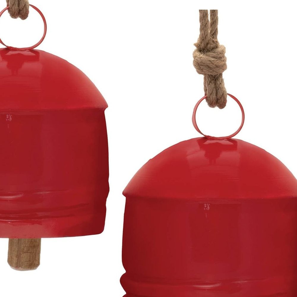 Set of Two Red And Brown Shatterproof Iron Hanging Figurine Ornaments