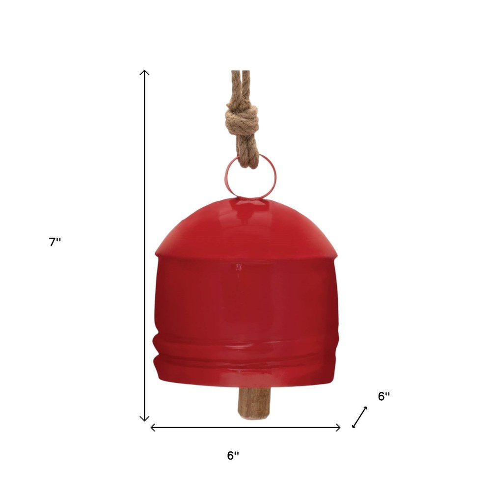 Set of Two Red And Brown Shatterproof Iron Hanging Figurine Ornaments