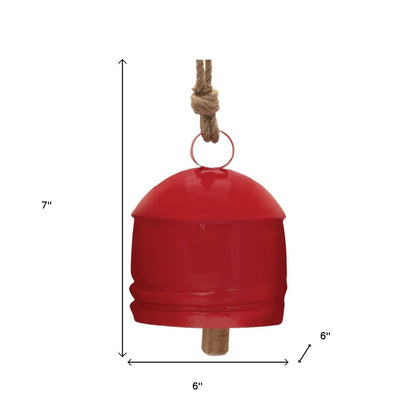 Set of Two Red And Brown Shatterproof Iron Hanging Figurine Ornaments
