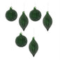Set of Six Green And Gray Glass Hanging Figurine Ornaments