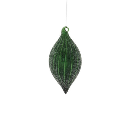Set of Six Green And Gray Glass Hanging Figurine Ornaments