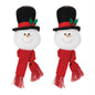 Set of Two White Red And Black Shatterproof Hanging Figurine Ornaments