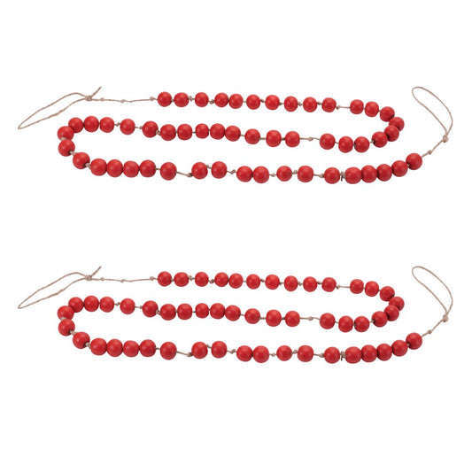 Set of Two Red And Beige Shatterproof Wood Picks