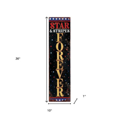 36" Blue Red And White July Fourth Solid Wood Porch Sign