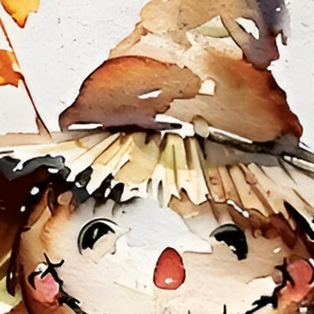 Letrero de porche de madera maciza de espantapájaros marrón, blanco y amarillo de 36"