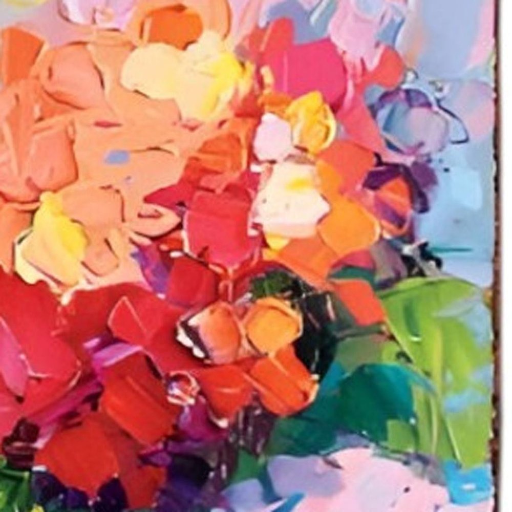 Letrero de porche de madera maciza de 36" con hortensias azules, moradas y rojas