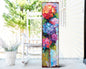 Letrero de porche de madera maciza de 36" con hortensias azules, moradas y rojas