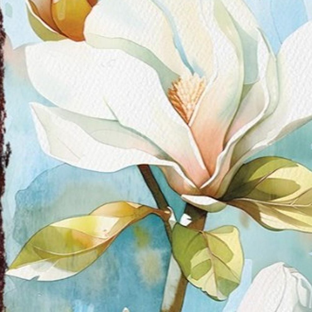 Letrero de porche de madera maciza con ramo floral azul, verde y blanco de 36"