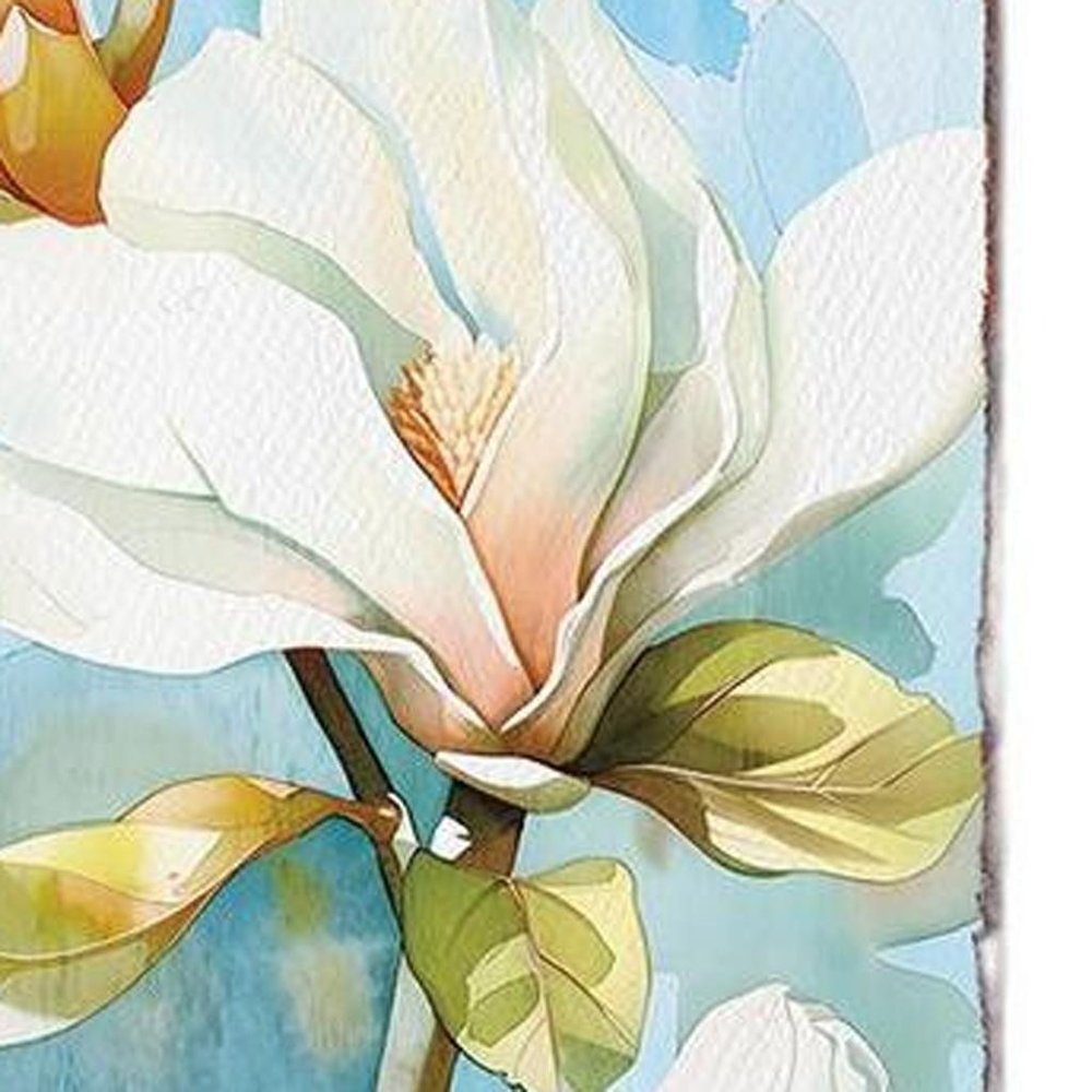 Letrero de porche de madera maciza con ramo floral azul, verde y blanco de 36"