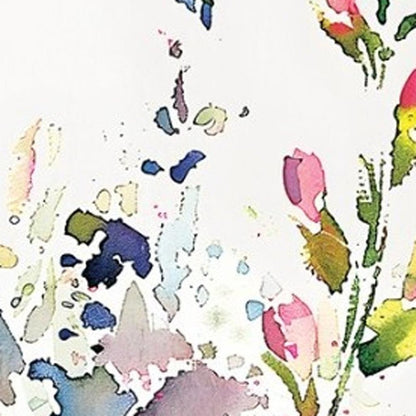 36" White Pink And Yellow Wildflowers Solid Wood Porch Sign