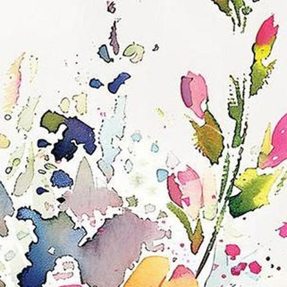 36" White Pink And Yellow Wildflowers Solid Wood Porch Sign