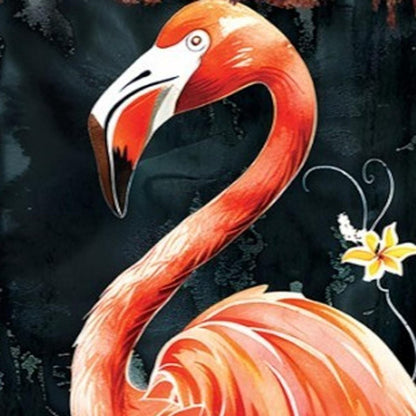 Letrero de porche de flamenco de madera maciza de 36" en color negro coral y verde