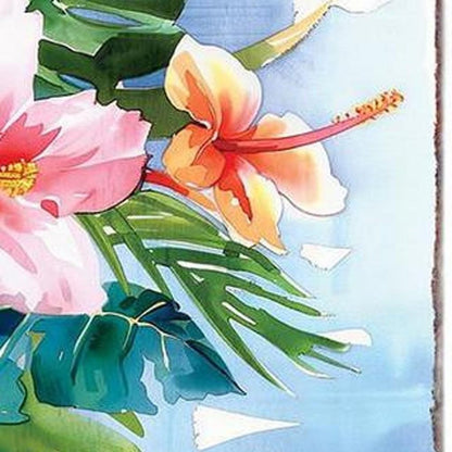 Letrero para porche de madera maciza con diseño de flamencos tropicales, de 36 pulgadas, en azul y coral