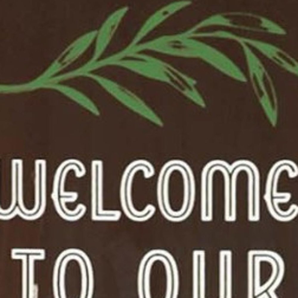 59" Brown And White Solid Wood Welcome Reversible Porch Sign