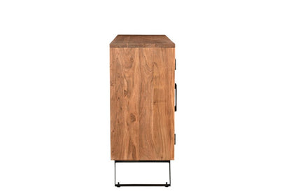 69" Brown Solid Wood Live Edge Sideboard with Six Doors