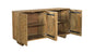 70" Brown Distressed Solid Wood Carved Floral Sideboard with Four Doors