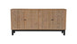 80" Brown Solid Wood Carved Geometric Sideboard with Four Doors