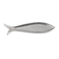 Bandeja para servir pescado de aluminio fundido plateado de 23"