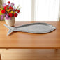 Bandeja para servir pescado de aluminio fundido plateado de 23"