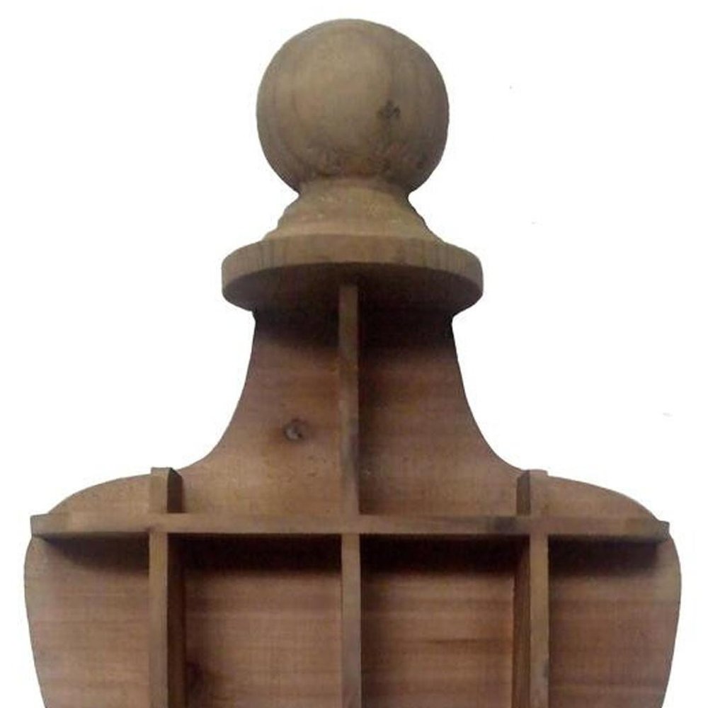 18" Brown Wood Novelty Shape Multi Compartment Wall Mount Accent Shelf