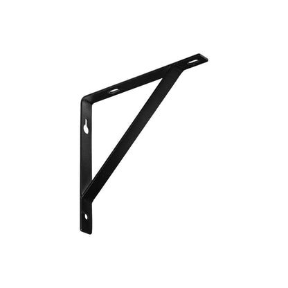 Juego de dos soportes de estante de pared de metal negro de 7"