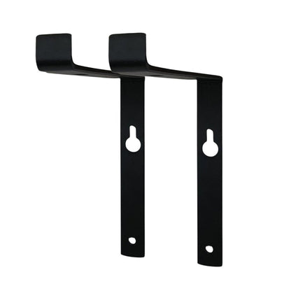 Juego de dos soportes de estante de pared de metal negro de 7"